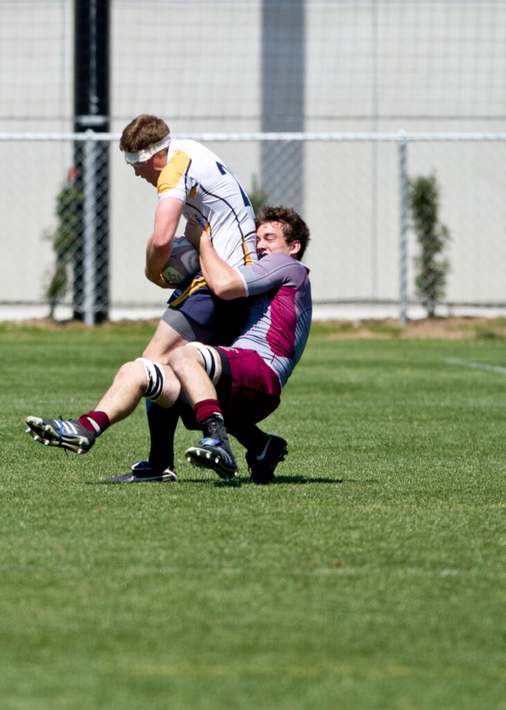 LMU club sport Rugby team on the field.