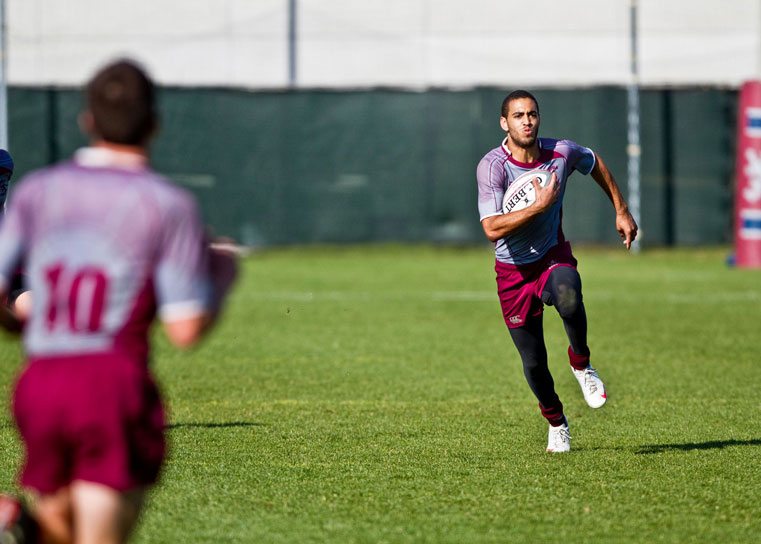 LMU club sport Rugby team on the field.