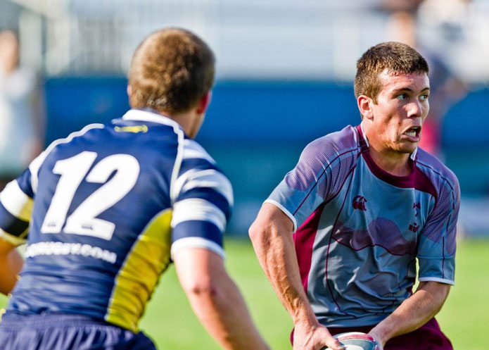 LMU club sport Rugby team on the field.