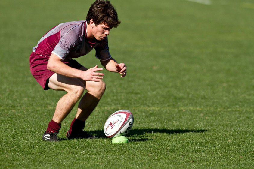 LMU club sport Rugby team on the field.