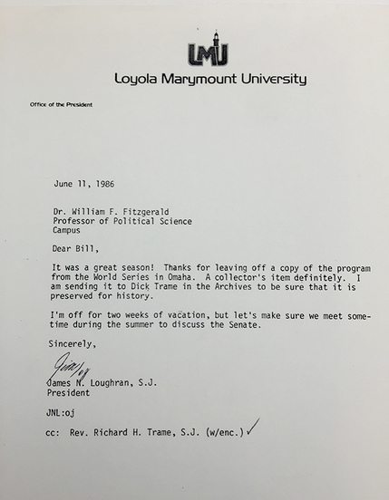 A letter from a fan about LMU baseball.