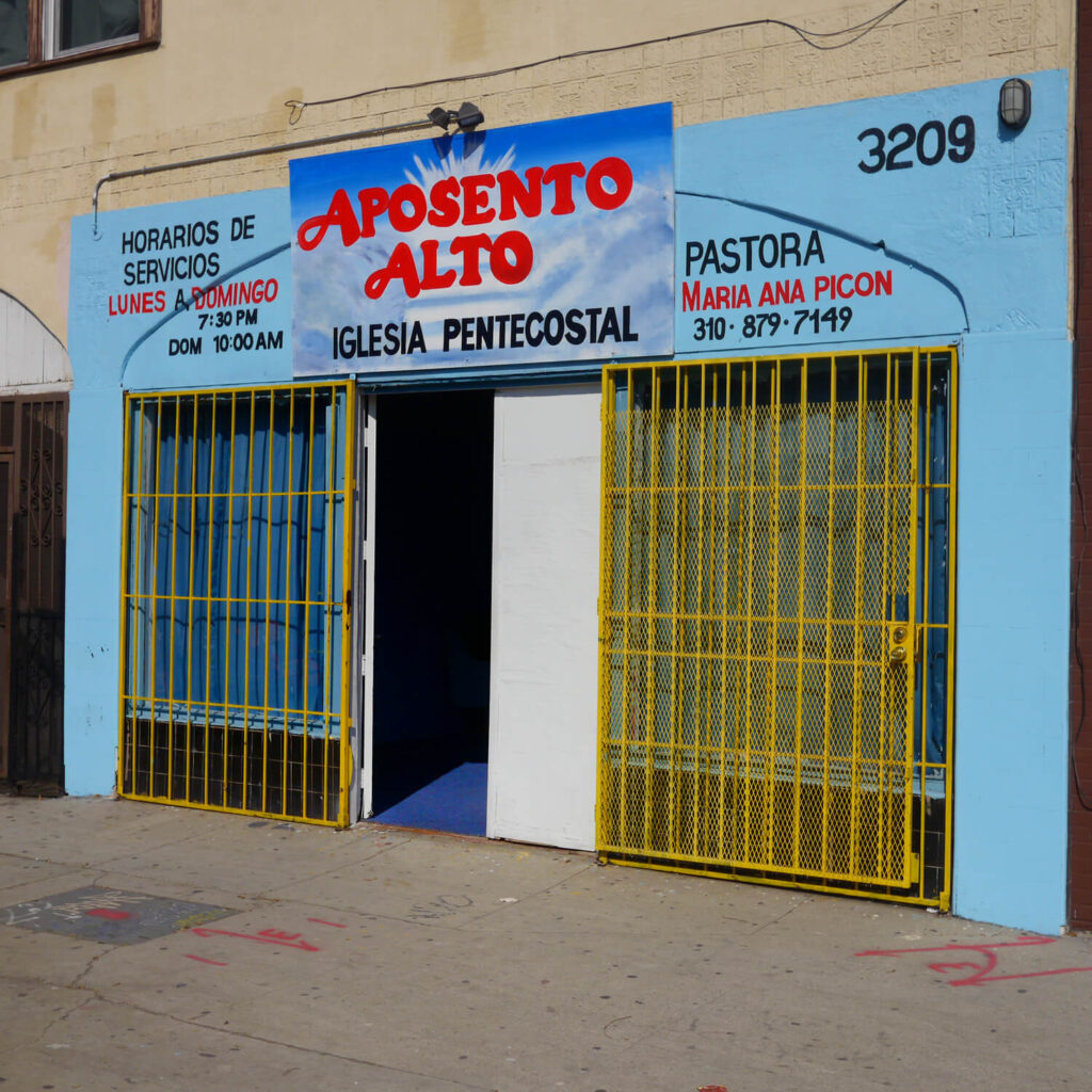 Los Angeles storefront church Aposento Alto Iglesia Pentecostal