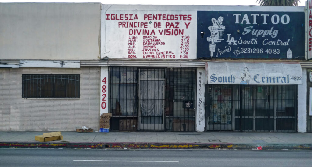 Los Angeles storefront church Iglesia Pentecostes Principe De Paz Y Divina Vision