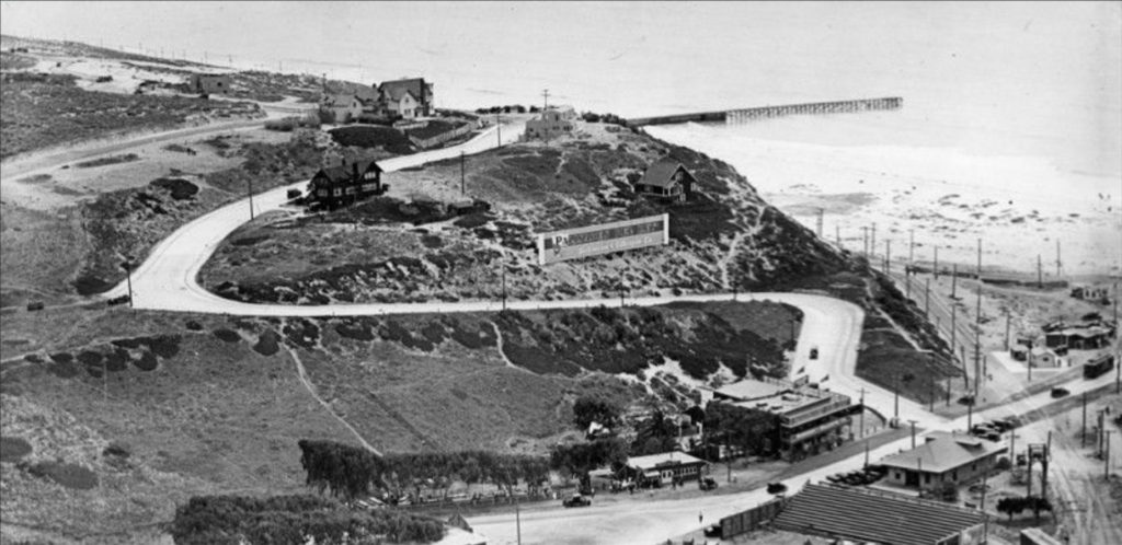 Historic archival photo of the Palisades Del Rey development in what would become Surfridge.